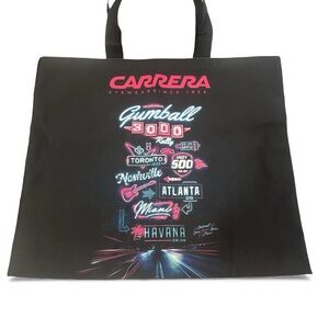 Carrera Black and Pink Graphic Tote